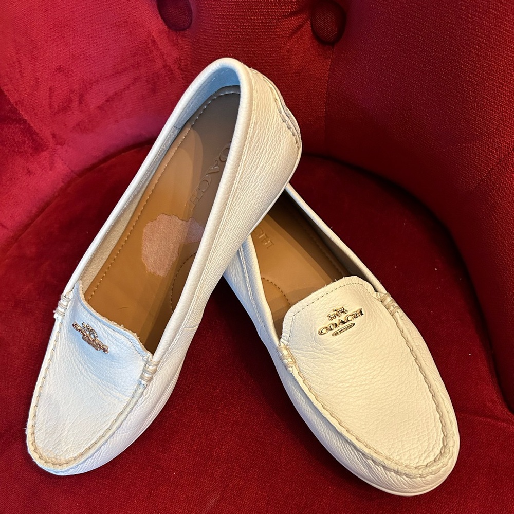 Winter white coach driving Mocs